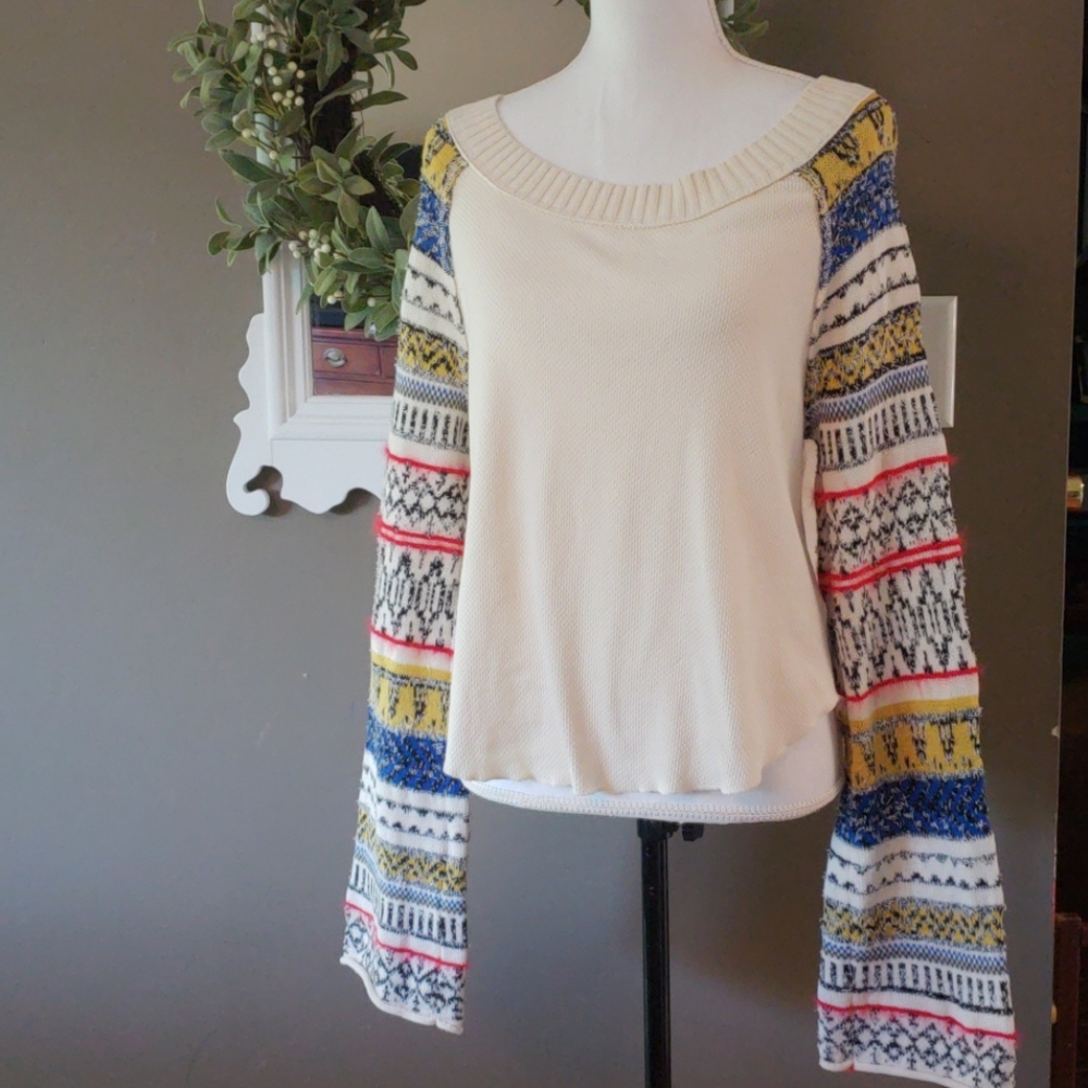 Free People sweater fair aisle sleeves